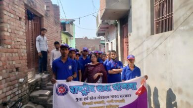 Photo of एनएसएस छात्र छात्राओं ने जल संरक्षण जागरूकता रैली निकाली