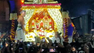 Photo of पुष्प विमान में विराजमान हो कर निकले भगवान गोदारंगमन्नार